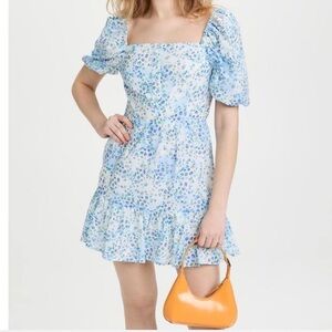BB Dakota extra small white and blue flower dress, worn once!! Bought for $200